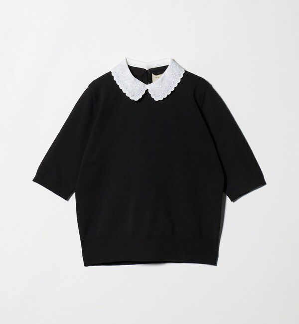 UNITED ARROWS「レディー フラワー ビジュー ニット」|ニット・セーター|BLACK