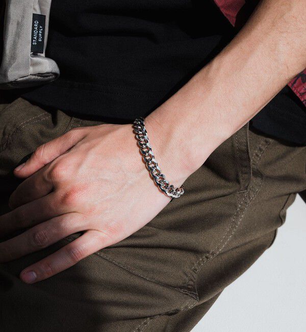 UNITED ARROWS green label relaxing「＜green label relaxing＞フラットチェーン ブレスレット」|ブレスレット・バングル|SILVER