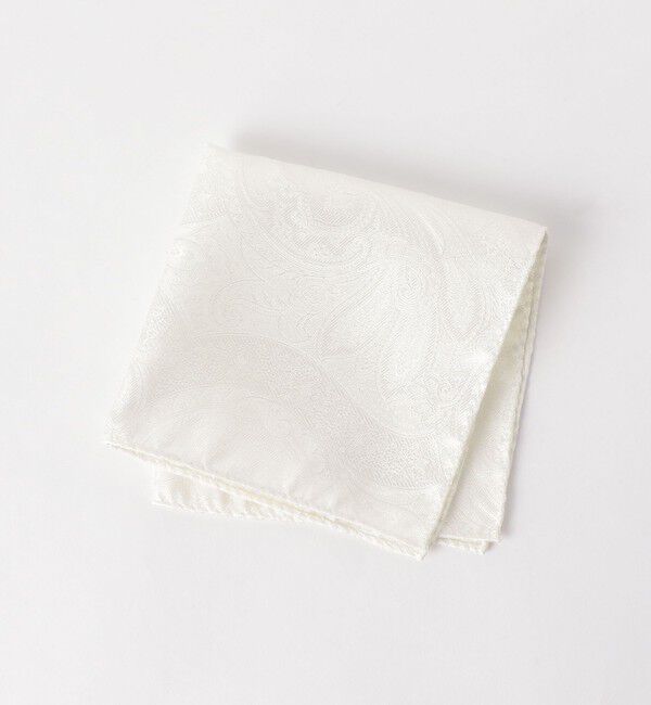 UNITED ARROWS green label relaxing「GLR シルク フォーマル ペイズリー ポケットチーフ」|その他|WHITE