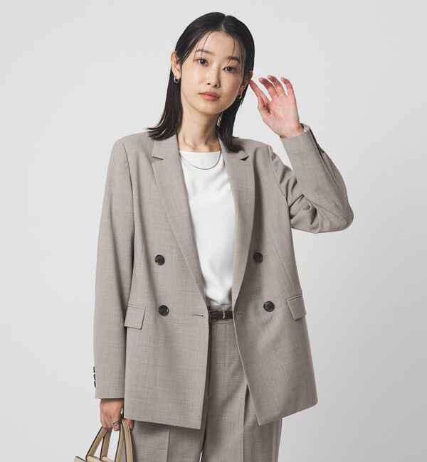 UNITED ARROWS green label relaxing「［size SHORTあり］カチリラ ダブル ジャケット  ウォッシャブル ストレッチ」|テーラードジャケット|BEIGE