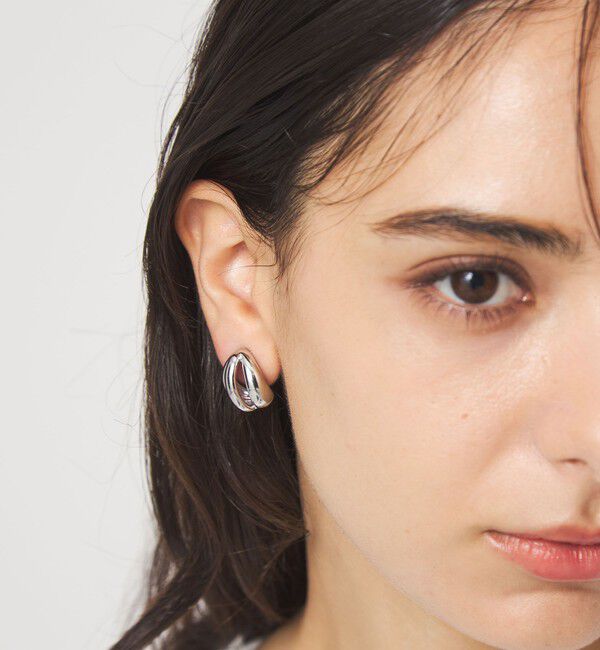 UNITED ARROWS green label relaxing「3ライン ハーフボール イヤリング」|イヤリング|SILVER