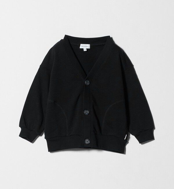 UNITED ARROWS green label relaxing「裏毛 Vネック カーディガン / キッズ  100cm-160cm」|カーディガン|BLACK