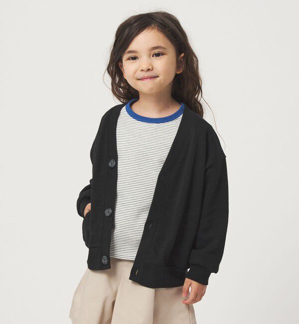 UNITED ARROWS green label relaxing「裏毛 Vネック カーディガン / キッズ  100cm-160cm」|カーディガン|
