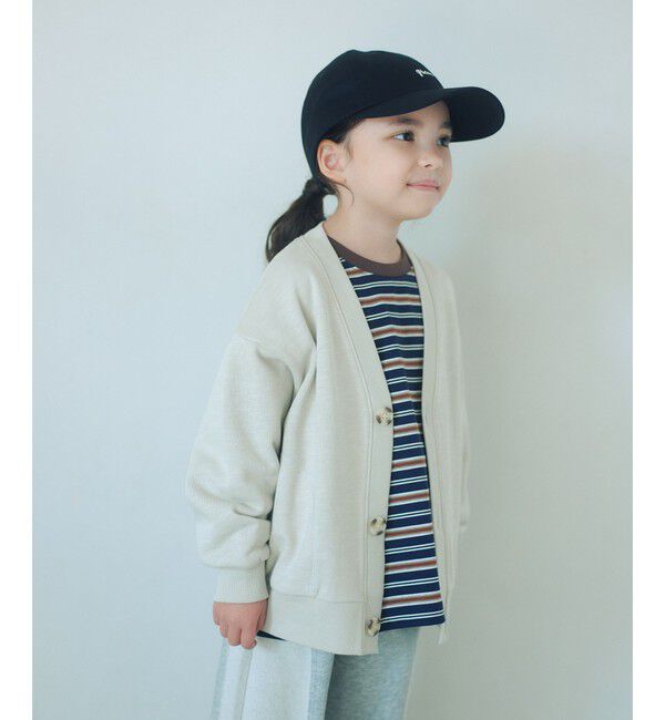 UNITED ARROWS green label relaxing「裏毛 Vネック カーディガン / キッズ  100cm-160cm」|カーディガン|BEIGE