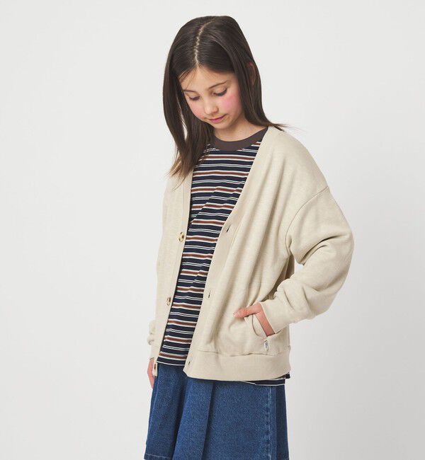 UNITED ARROWS green label relaxing「裏毛 Vネック カーディガン / キッズ  100cm-160cm」|カーディガン|