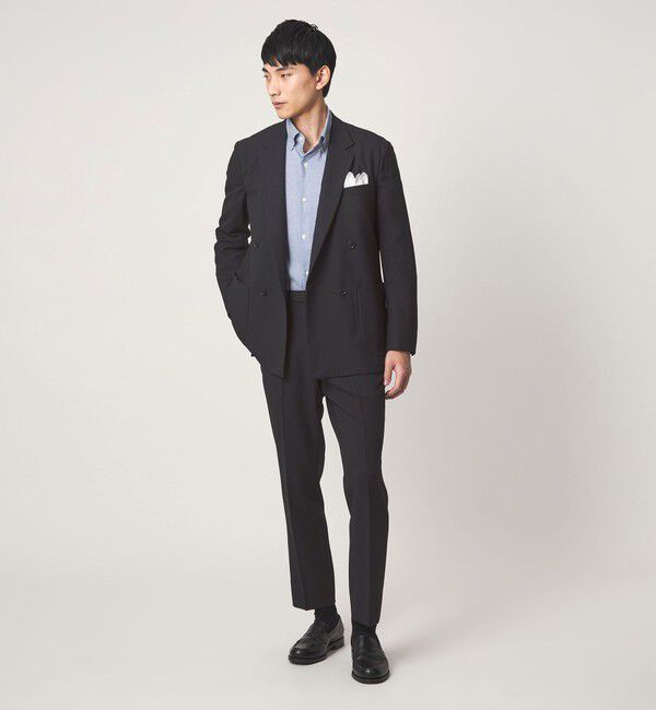 UNITED ARROWS green label relaxing「A+ ポリエステル シャークスキン スタンダード イージー セットアップ パンツ スラックス -ウォッシャブル」|スラックス|