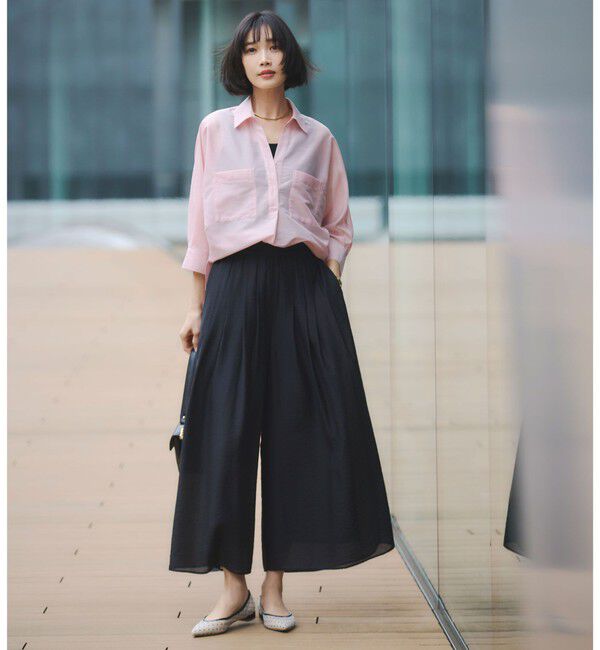 UNITED ARROWS green label relaxing「［size SHORTあり］エアリー シアー イージー ワイド パンツ」|キュロット|