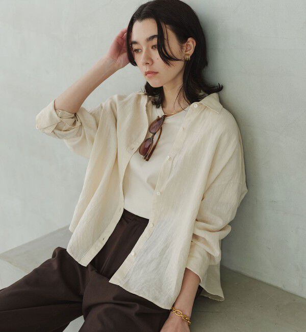 UNITED ARROWS green label relaxing「【結論シリーズ】リネンバランスシャツ［size SHORTあり］」|シャツ・ブラウス|