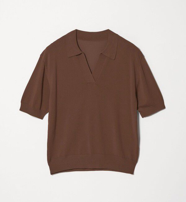 UNITED ARROWS green label relaxing「【WEB限定】＜at ease＞エリツキ スキッパー ニット 接触冷感 UVカット 遮熱」|ニット・セーター|