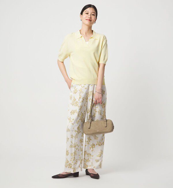 UNITED ARROWS green label relaxing「【WEB限定】＜at ease＞エリツキ スキッパー ニット 接触冷感 UVカット 遮熱」|ニット・セーター|