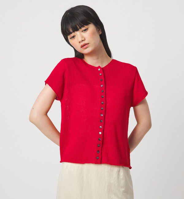 EMMEL REFINES「＜EMMEL REFINES＞EM ソフトニット ボタン ショートスリーブ」|ニット・セーター|