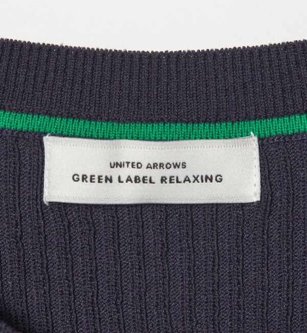 UNITED ARROWS green label relaxing「【WEB限定】＜at ease＞ソデサキ バイカラー 5分袖 プルオーバー ニット」|ニット・セーター|