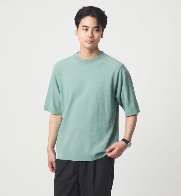 UNITED ARROWS green label relaxing「コットンナイロン リンクス クルーネック ショートスリーブ ニット -ウォッシャブル-」|ニット・セーター|