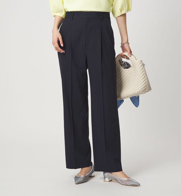 UNITED ARROWS green label relaxing「［size SHORTあり］ライト カチリラ ストレート パンツ」|スラックス|NAVY