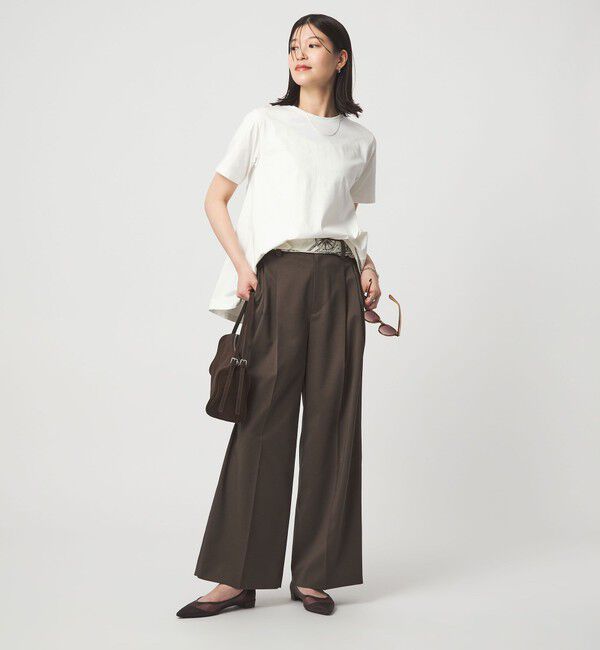 UNITED ARROWS green label relaxing「【WEB限定】＜at ease＞バック フレア カットソー  接触冷感 UVカット 遮熱」|Tシャツ・カットソー|