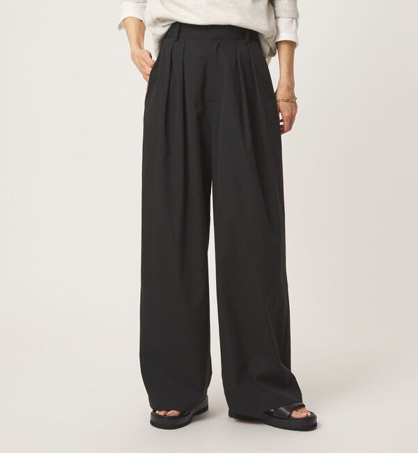 UNITED ARROWS green label relaxing「【WEB限定】＜at ease＞オルマイ スラックス ストレッチ UVカット」|スラックス|BLACK