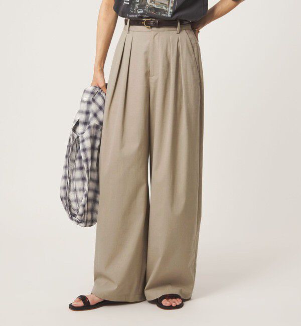 UNITED ARROWS green label relaxing「【WEB限定】＜at ease＞オルマイ スラックス ストレッチ UVカット」|スラックス|BEIGE