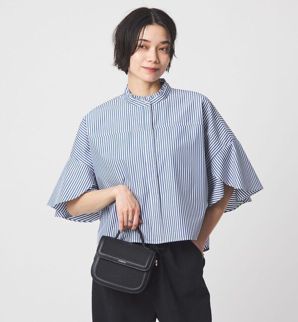 UNITED ARROWS green label relaxing「フレアスリーブ ブラウス 接触冷感」|シャツ・ブラウス|