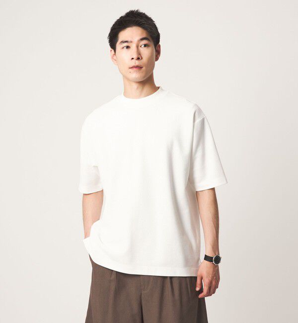 UNITED ARROWS green label relaxing「GIZA ハニカム クルーネック 半袖 Tシャツ」|Tシャツ・カットソー|WHITE