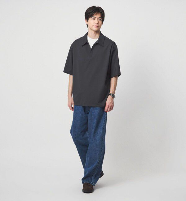 UNITED ARROWS green label relaxing「ウォッシャブルトロ スキッパー 半袖 シャツ プルオーバー -ウォッシャブル・ストレッチ-」|シャツ・ブラウス|