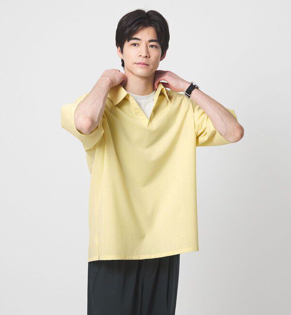 UNITED ARROWS green label relaxing「ウォッシャブルトロ スキッパー 半袖 シャツ プルオーバー -ウォッシャブル・ストレッチ-」|シャツ・ブラウス|