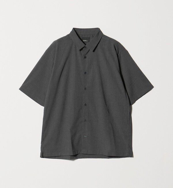 UNITED ARROWS green label relaxing「【WEB限定】JUST fit ウールライク ボックス シルエット 半袖 シャツ」|シャツ・ブラウス|DK.GRAY