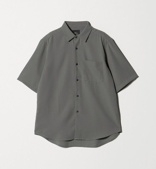 UNITED ARROWS green label relaxing「【WEB限定】JUST fit ソフト ドレープ 半袖 シャツ」|シャツ・ブラウス|DK.GRAY