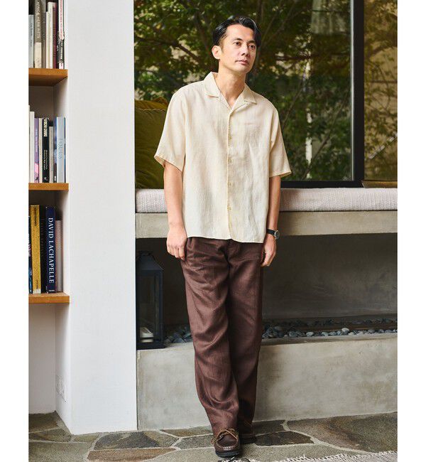UNITED ARROWS green label relaxing「リネン ポプリン オープンカラー 半袖 シャツ」|シャツ・ブラウス|