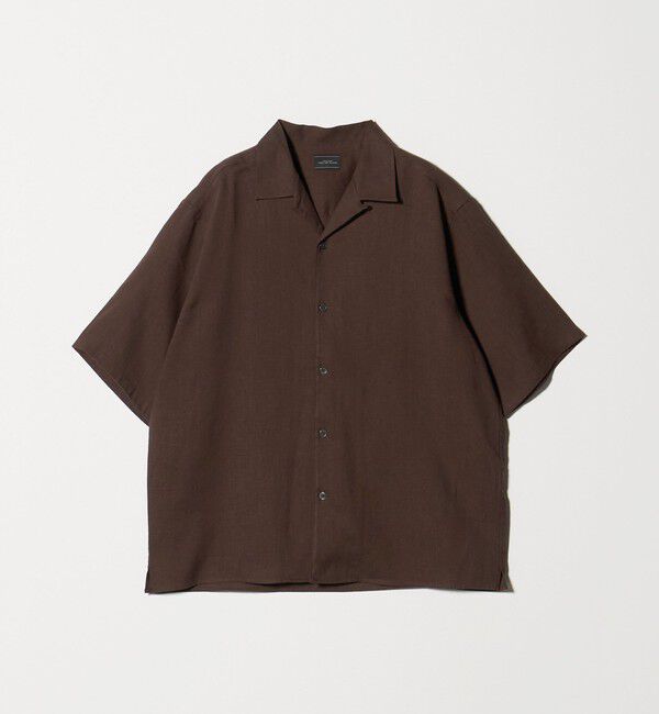 UNITED ARROWS green label relaxing「リネン ポプリン オープンカラー 半袖 シャツ」|シャツ・ブラウス|DK.BROWN