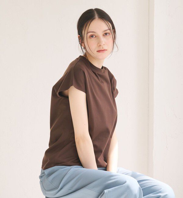 BEAUTY&YOUTH UNITED ARROWS「クルーネック フレンチスリーブ カットソー」|Tシャツ・カットソー|DK.BROWN