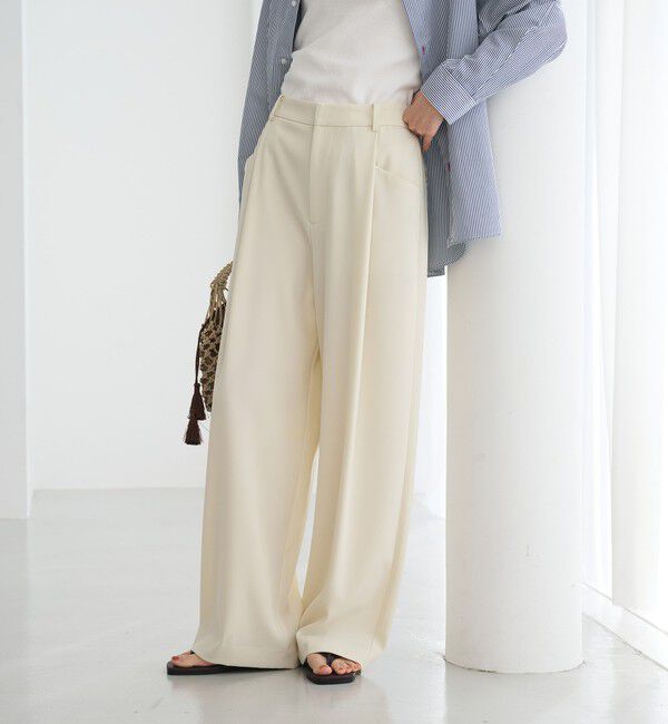 BEAUTY&YOUTH UNITED ARROWS「ポリエステルブレンド ツイルバックゴムパンツ」|スラックス|