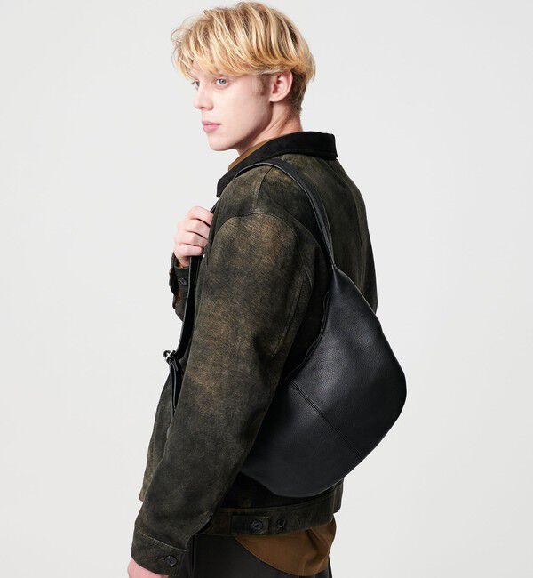 BEAUTY&YOUTH UNITED ARROWS「レザー ムーン ショルダー バッグ」|ショルダー・メッセンジャー|BLACK