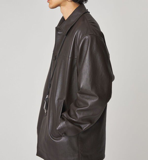 STEVEN ALAN「＜Steven Alan＞ シボ シープレザー カーコート」|ブルゾン・スタジャン|