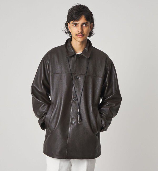 STEVEN ALAN「＜Steven Alan＞ シボ シープレザー カーコート」|ブルゾン・スタジャン|