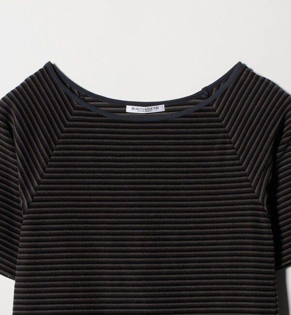 BEAUTY&YOUTH UNITED ARROWS「コットン パイルボーダー 5分袖カットソー」|Tシャツ・カットソー|