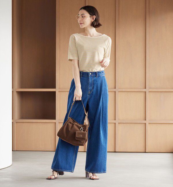 BEAUTY&YOUTH UNITED ARROWS「コットン パイルボーダー 5分袖カットソー」|Tシャツ・カットソー|