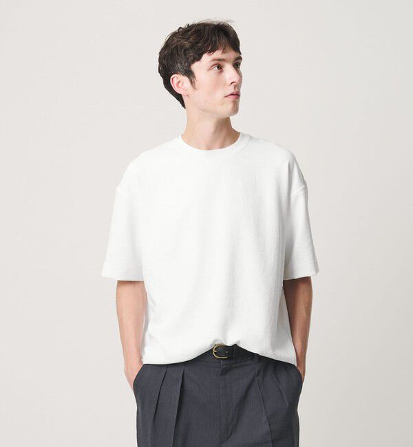 BEAUTY&YOUTH UNITED ARROWS「フュージョンツイル クルーネック Tシャツ UVカット 透け防止 ストレッチ 」|Tシャツ・カットソー|WHITE