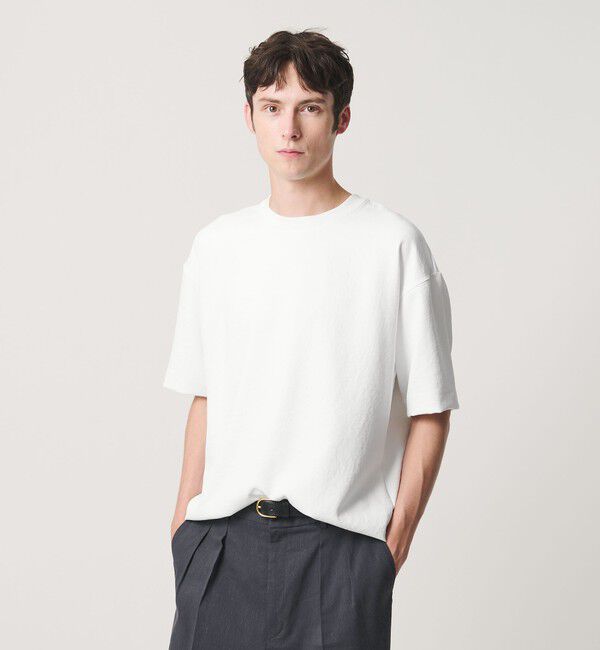 BEAUTY&YOUTH UNITED ARROWS「フュージョンツイル クルーネック Tシャツ UVカット 透け防止 ストレッチ 」|Tシャツ・カットソー|