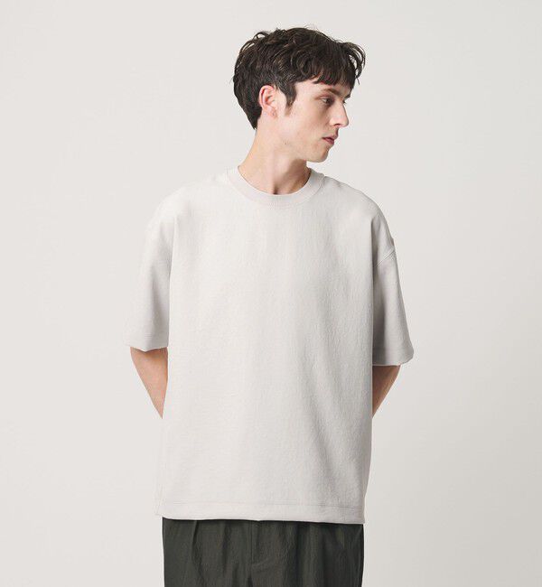 BEAUTY&YOUTH UNITED ARROWS「フュージョンツイル クルーネック Tシャツ UVカット 透け防止 ストレッチ 」|Tシャツ・カットソー|LT.GRAY