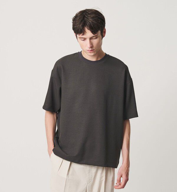 BEAUTY&YOUTH UNITED ARROWS「フュージョンツイル クルーネック Tシャツ UVカット 透け防止 ストレッチ 」|Tシャツ・カットソー|DK.GRAY