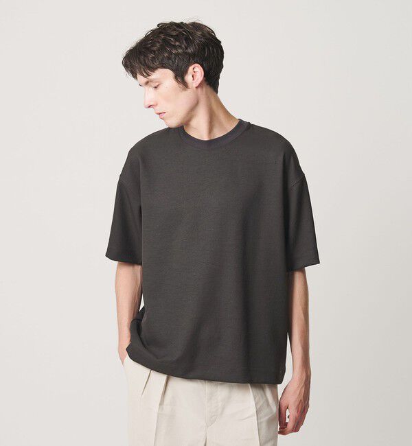BEAUTY&YOUTH UNITED ARROWS「フュージョンツイル クルーネック Tシャツ UVカット 透け防止 ストレッチ 」|Tシャツ・カットソー|