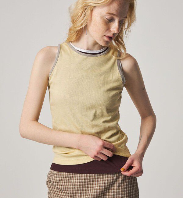 STEVEN ALAN「＜Steven Alan＞リンガー アメリカンスリーブ タンクトップ」|Tシャツ・カットソー|