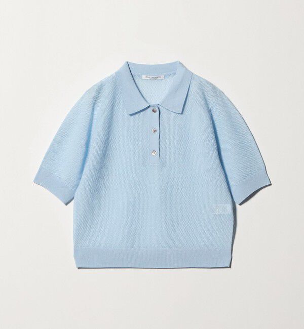 BEAUTY&YOUTH UNITED ARROWS「メッシュ ポロニット プルオーバー ウォッシャブル」|ニット・セーター|LT.BLUE