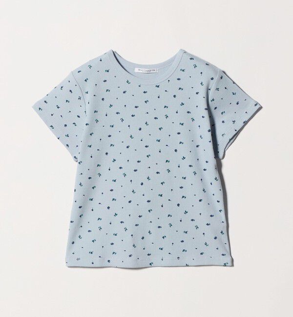 BEAUTY&YOUTH UNITED ARROWS「フラワー ワッフル ショートスリーブTシャツ」|Tシャツ・カットソー|LT.BLUE