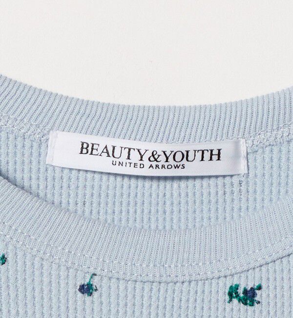 BEAUTY&YOUTH UNITED ARROWS「フラワー ワッフル ショートスリーブTシャツ」|Tシャツ・カットソー|