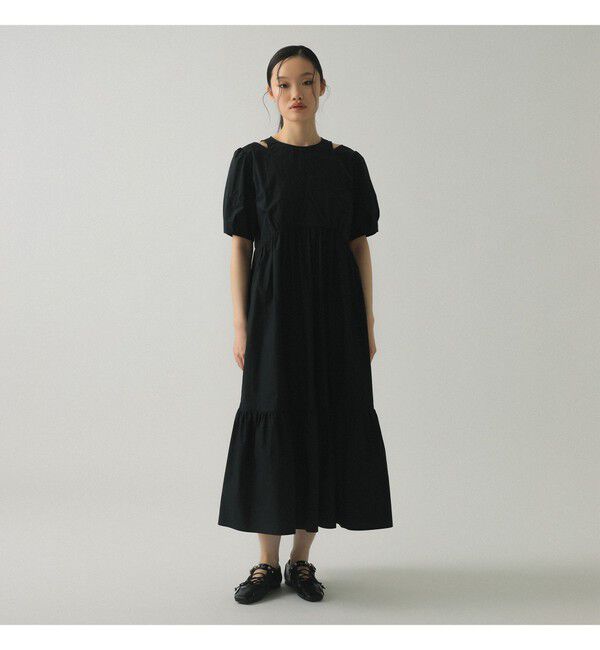 Ray BEAMS 「ショルダー スリット ワンピース」|ワンピース|BLACK