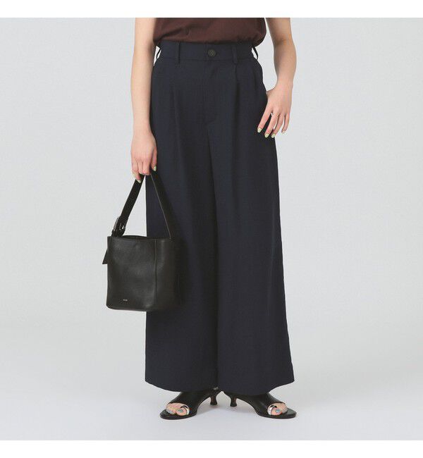 Ray BEAMS 「ワイド ストレート 2タック パンツ」|チノ|NAVY