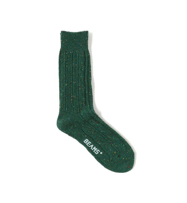 BEAMS PLUS「Cable Nep Multi Pattern Socks」|ソックス|GREEN