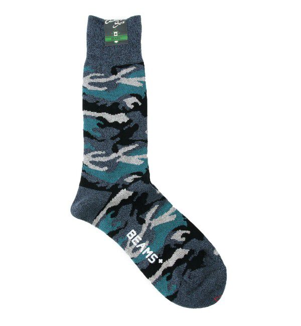 BEAMS PLUS「BEAMS PLUS / Melange Camo Socks」|ソックス|BLUE