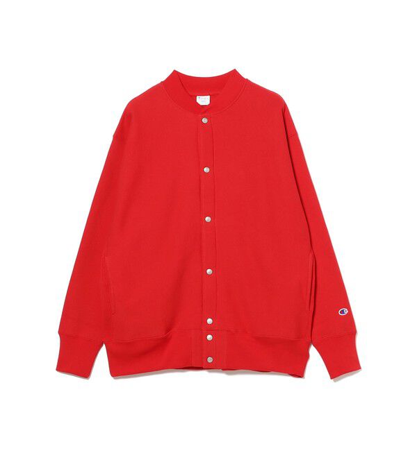 BEAMS「【別注】Champion &times; MIN-NANO / スナップ ジャケット」|スウェット・ジャージ|RED